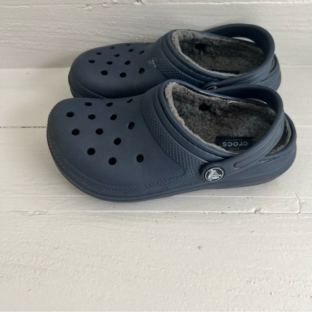Crocs Unisex Kid's Classic Lined Clog Navy - US Kid's C 13 EU 30-31 Dual Comfort